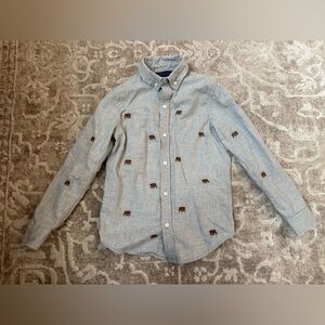 Boys Bear Button Down Shirt Janie and Jack Size 7